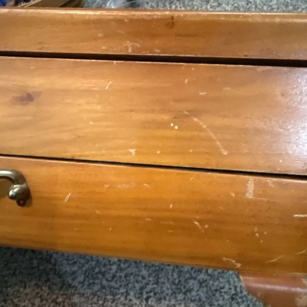 Vintage Wood SILVERWARE FLATWARE STORAGE BOX CHEST W/ DRAWER Tarnish Resistant